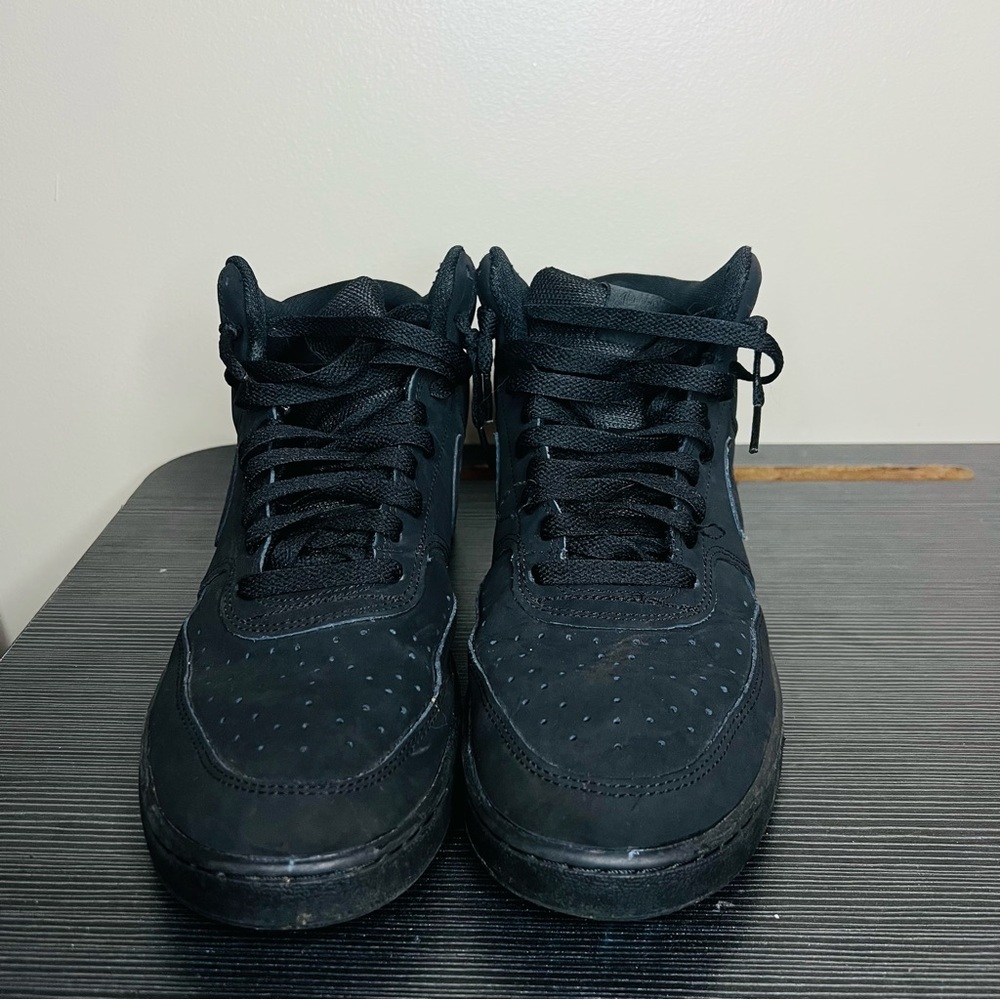 Men's Nike Air Force 1 Mid Top Black Sneakers